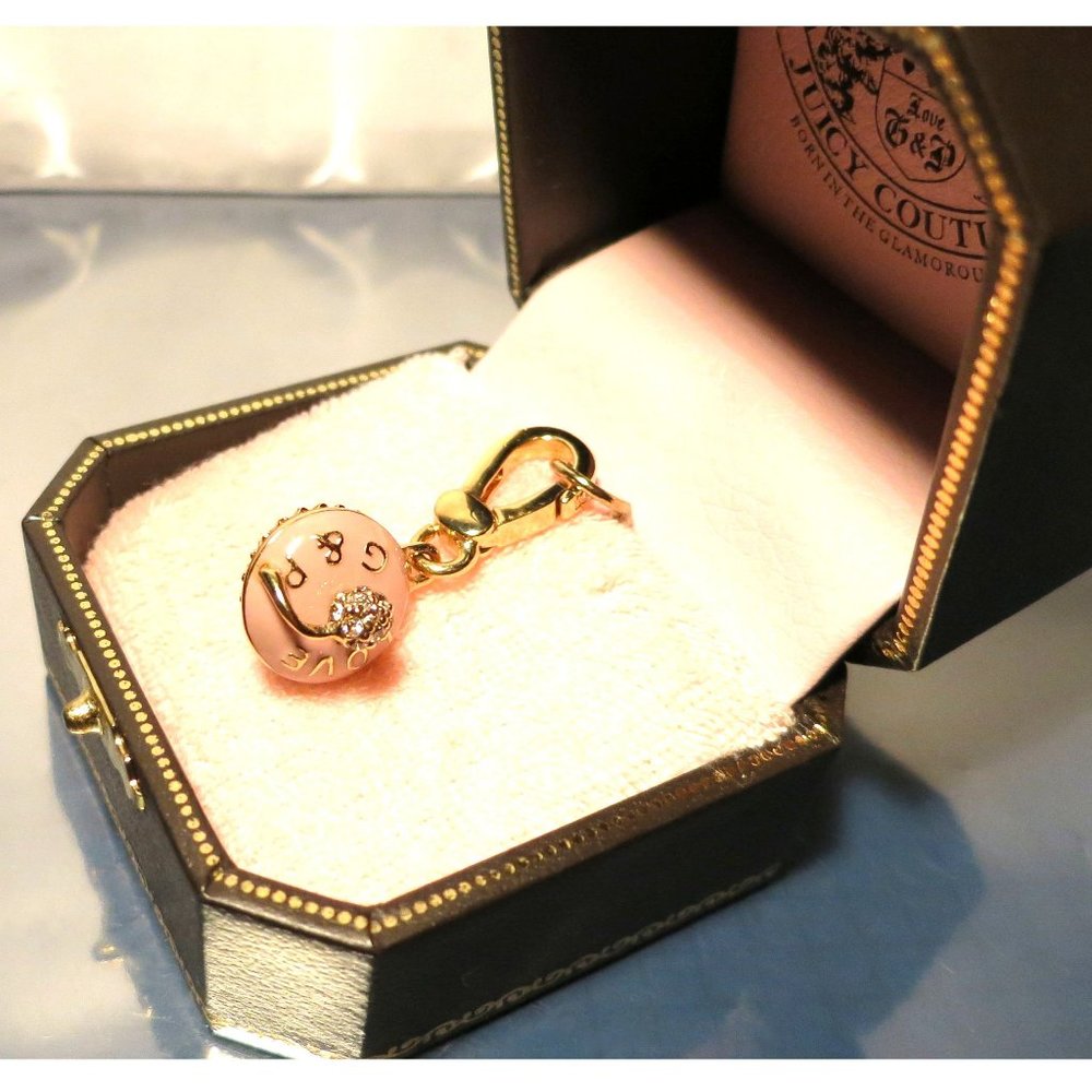 JUICY COUTURE - CHARM -  Gold Tone Pink Cupcake LOVE G & P Charm - Picture 6 of 7